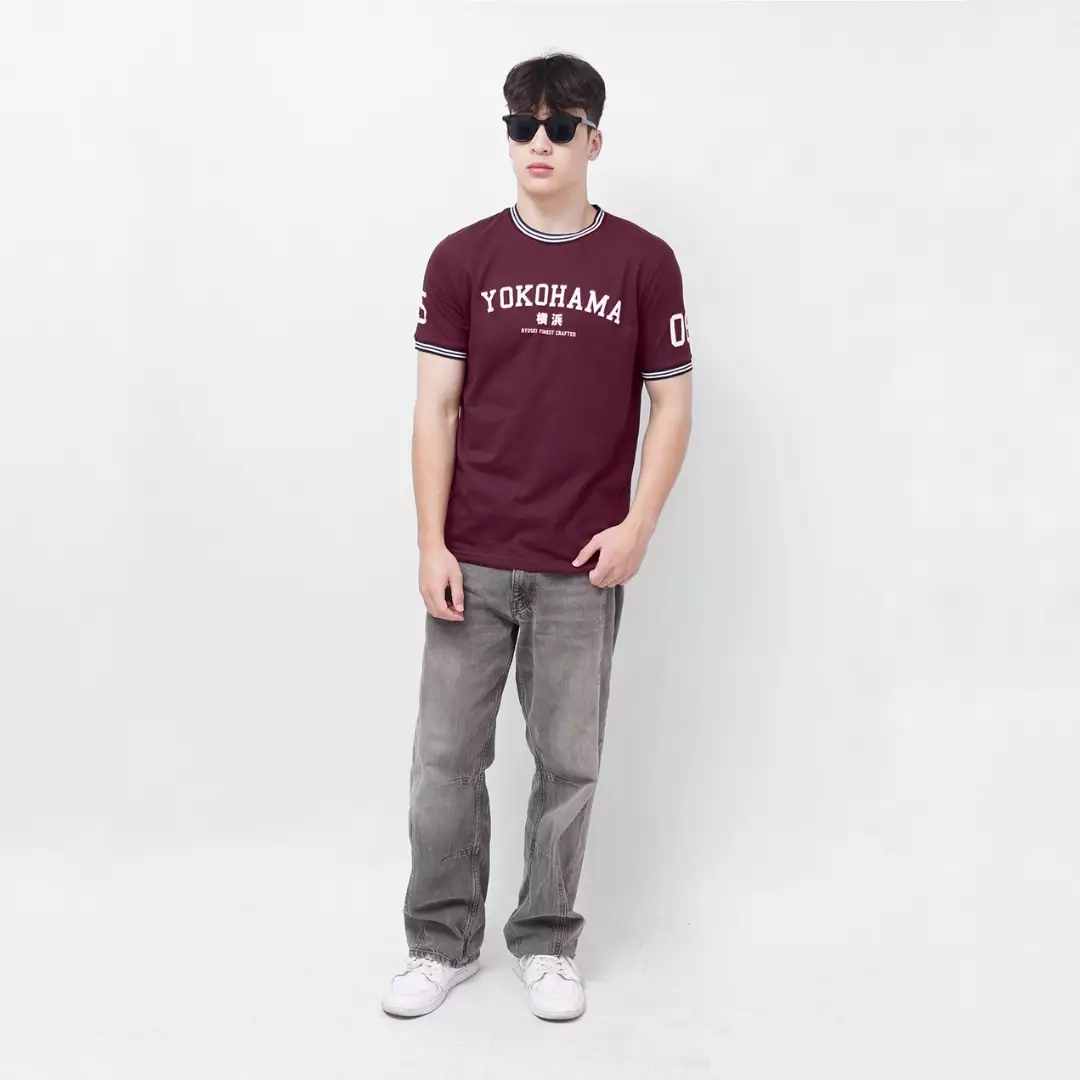 Ryusei Kaos Pria Yokohama Burgundy