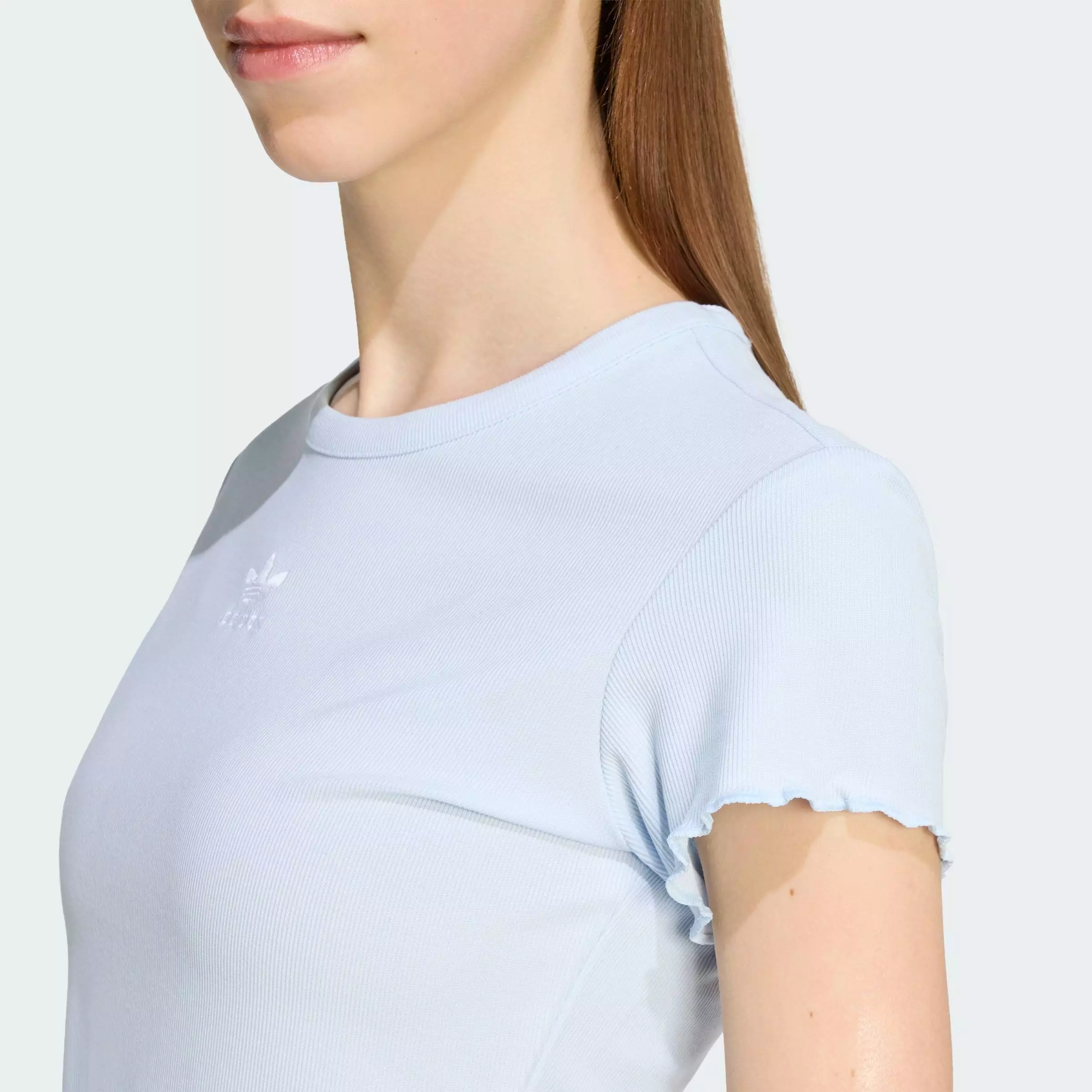 Lifestyle ESSENTIALS SCALLOPED EDGE BABY TEE Women Blue KE1108