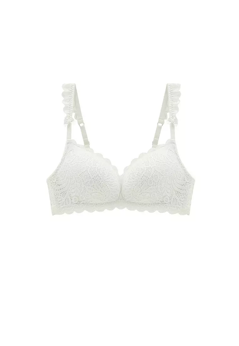 ZITIQUE Wireless Thin Breathable Comfortable Lace Lingerie Set (Bra And  Panty) - White 2024, Buy ZITIQUE Online