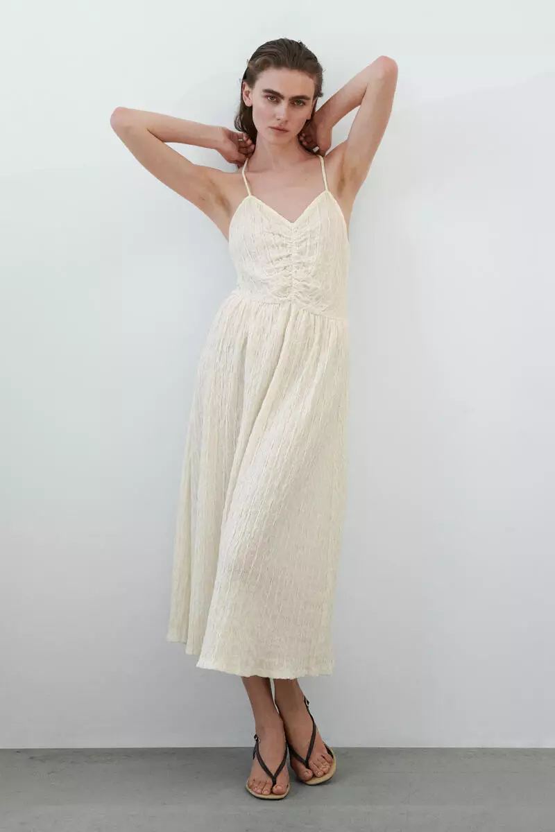 Crinkled strappy dress