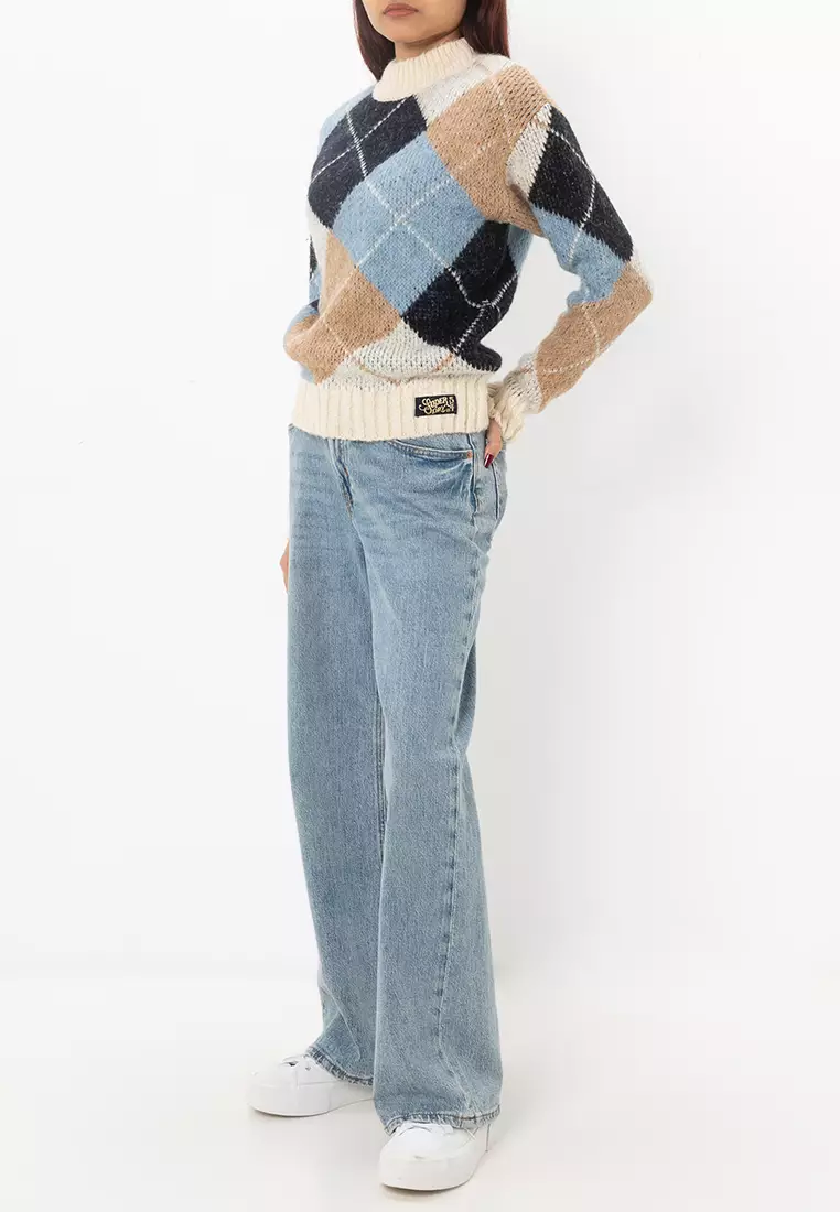 Boxy Pattern Knit Sweater