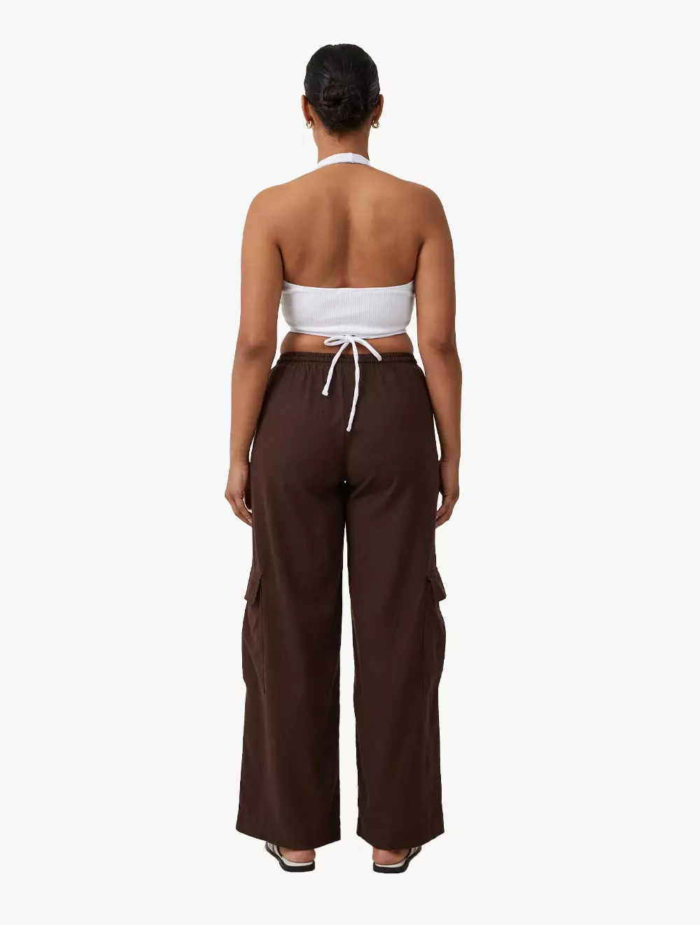 Cotton On -  Pakaian Wanita  - Haven Utility Wide Leg Pant Asia Fit - Dark Oak