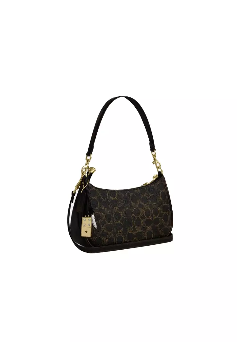 Teri Shoulder Bag In Loved Signature Canvas With Charms CDY18