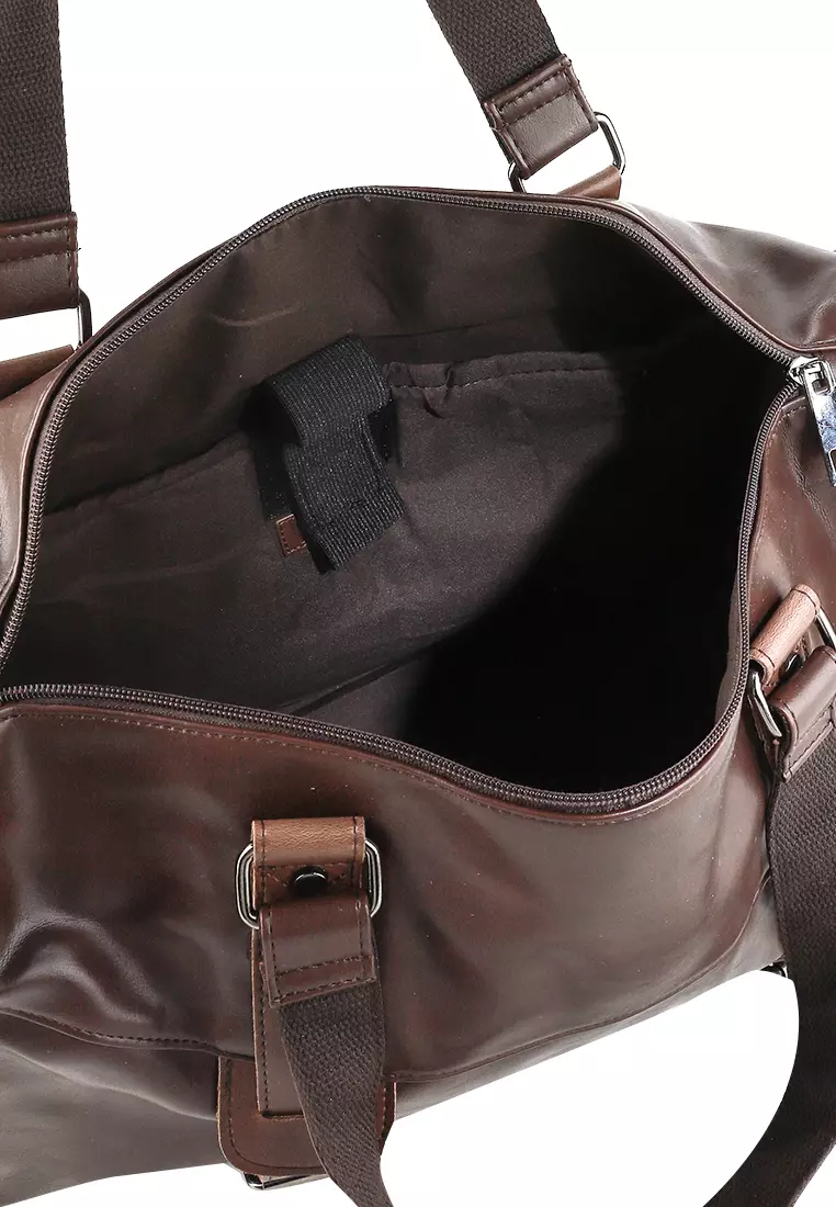 Distressed Leather Nomad Duffel Bag