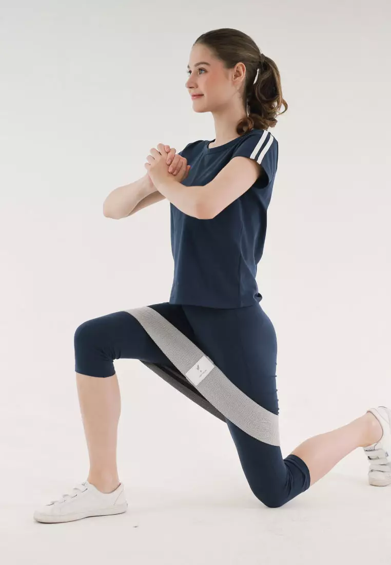 Cael Capri Legging Highwaist, Legging Wanita - Navy