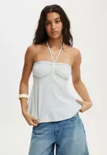 Madi Stripe Honey Cream/Duck Egg Blue