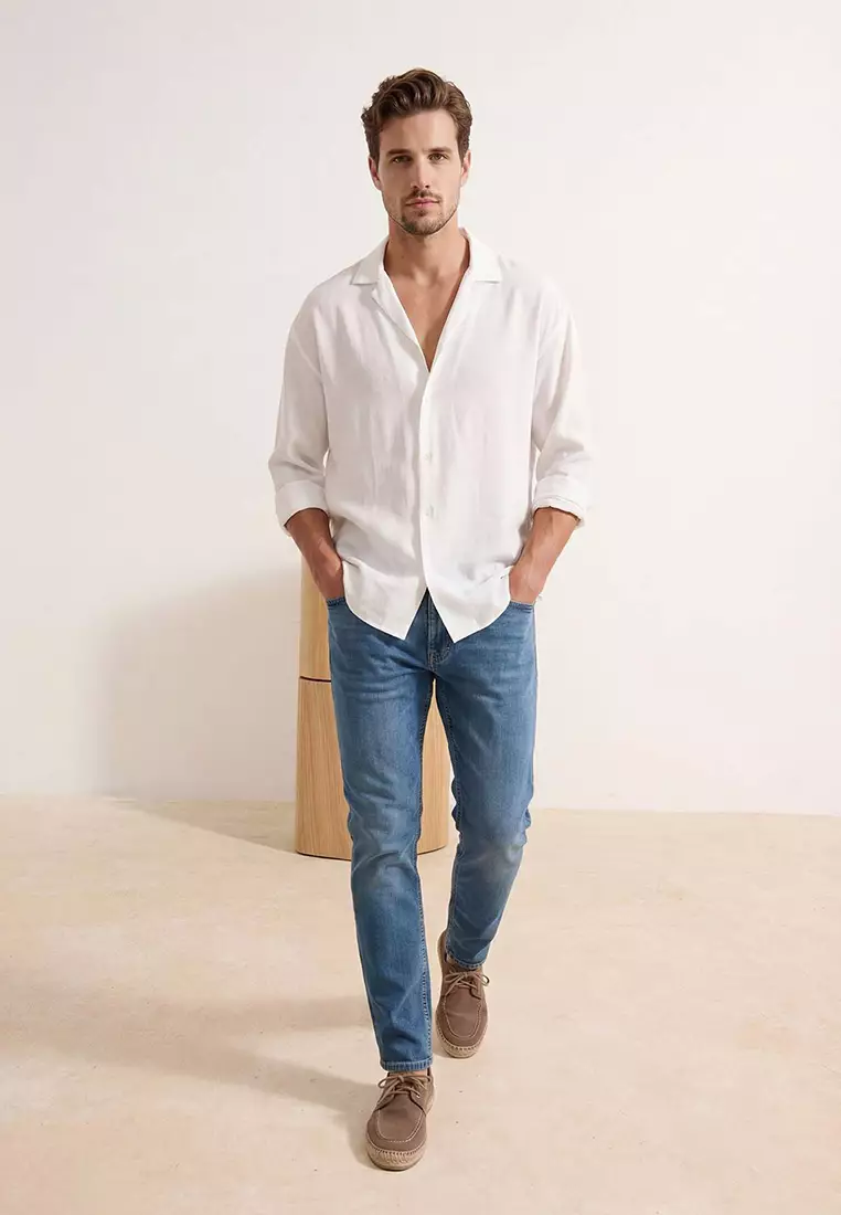 Slim Fit Stretch Fabric Denim Pants Jeans