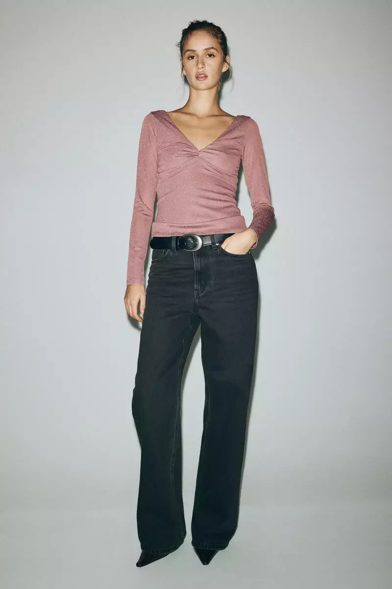 Glittery twist-detail top