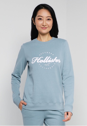 Hollister blue Intl Logo Crew Sweatshirt 5C911AA8668E4BGS_1
