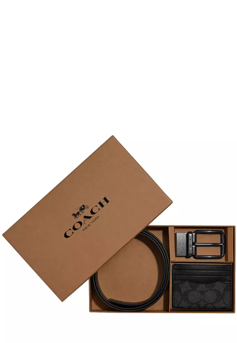 Coach Boxed Card Case And Belt Gift Set In Colorblock Signature Canvas store