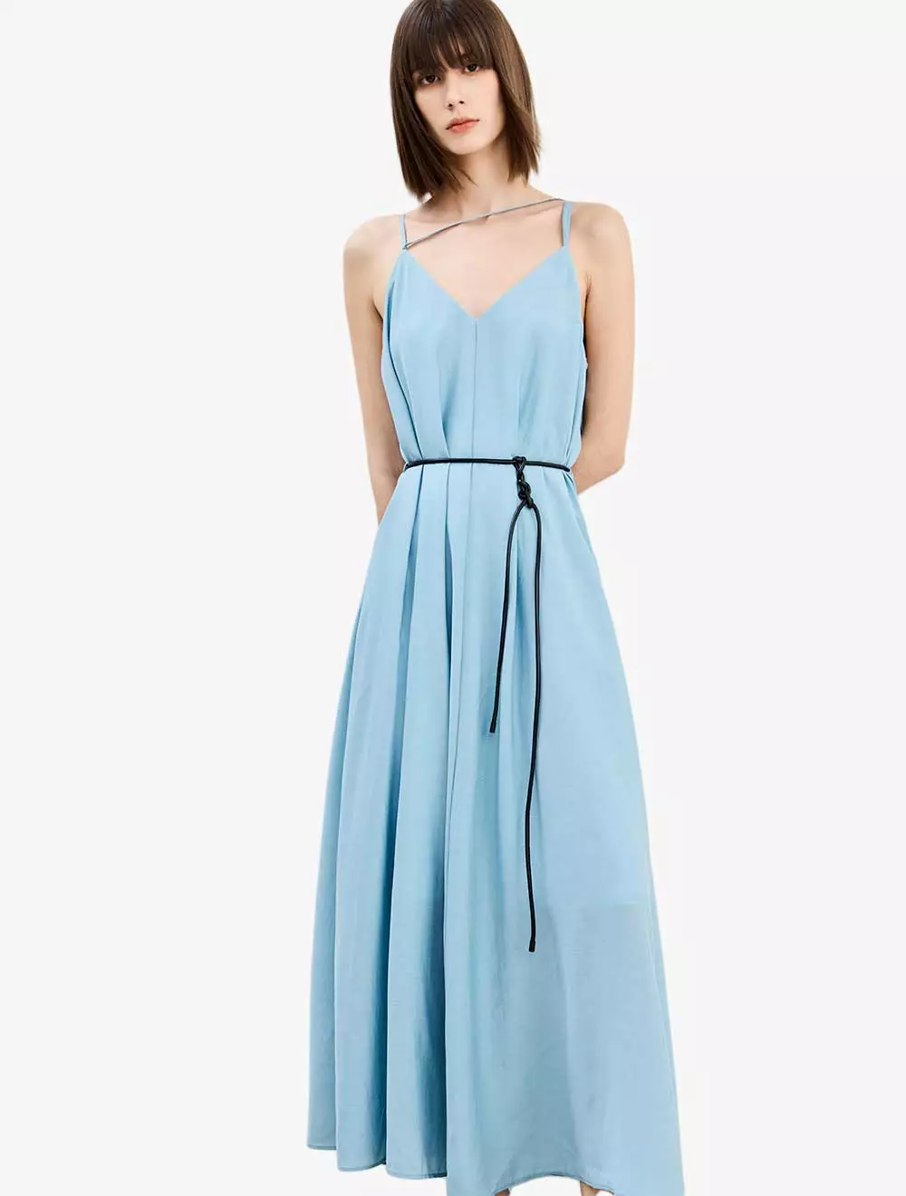 LILY Fashion Gradually Dyed Printed Half Length Skirt - Blue