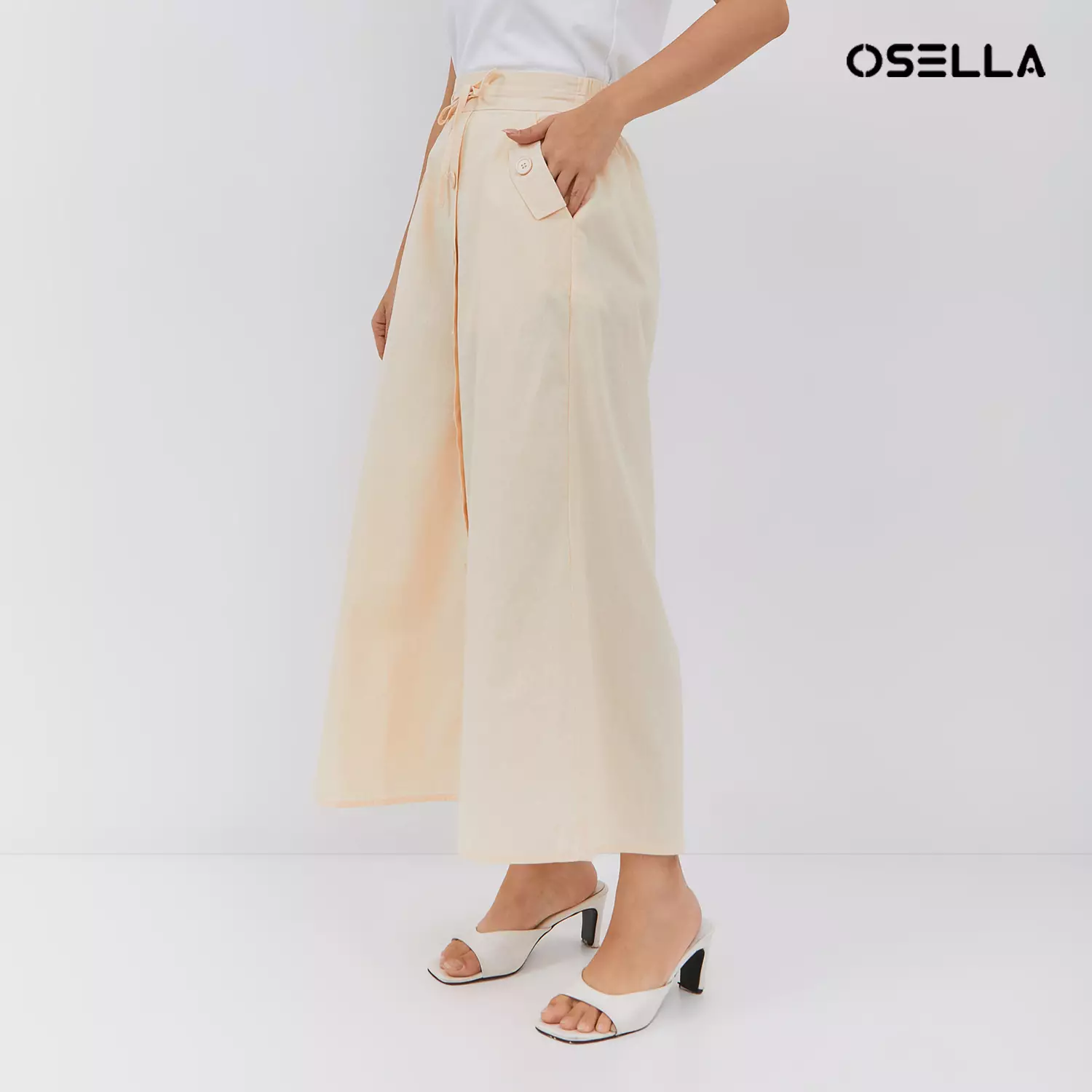 [NEW] Osella Lindy Long Skirt With Buttons 21874001 | Rok Wanita Warna Cream