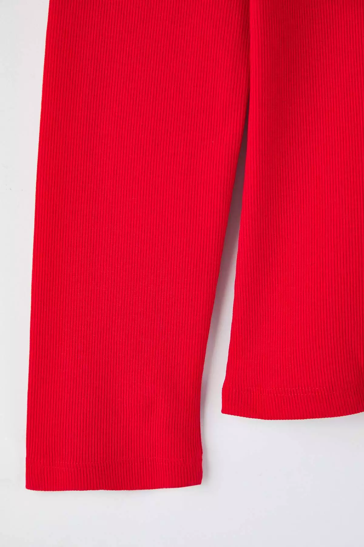 Red Stand Collar Bodycone/Fits The Body Ribbed Knit Plus Size Blouse