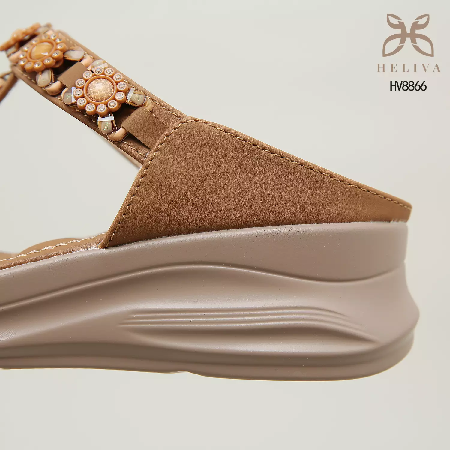 Heliva Denia Comfy Wedges Flower Beads Cute Looks