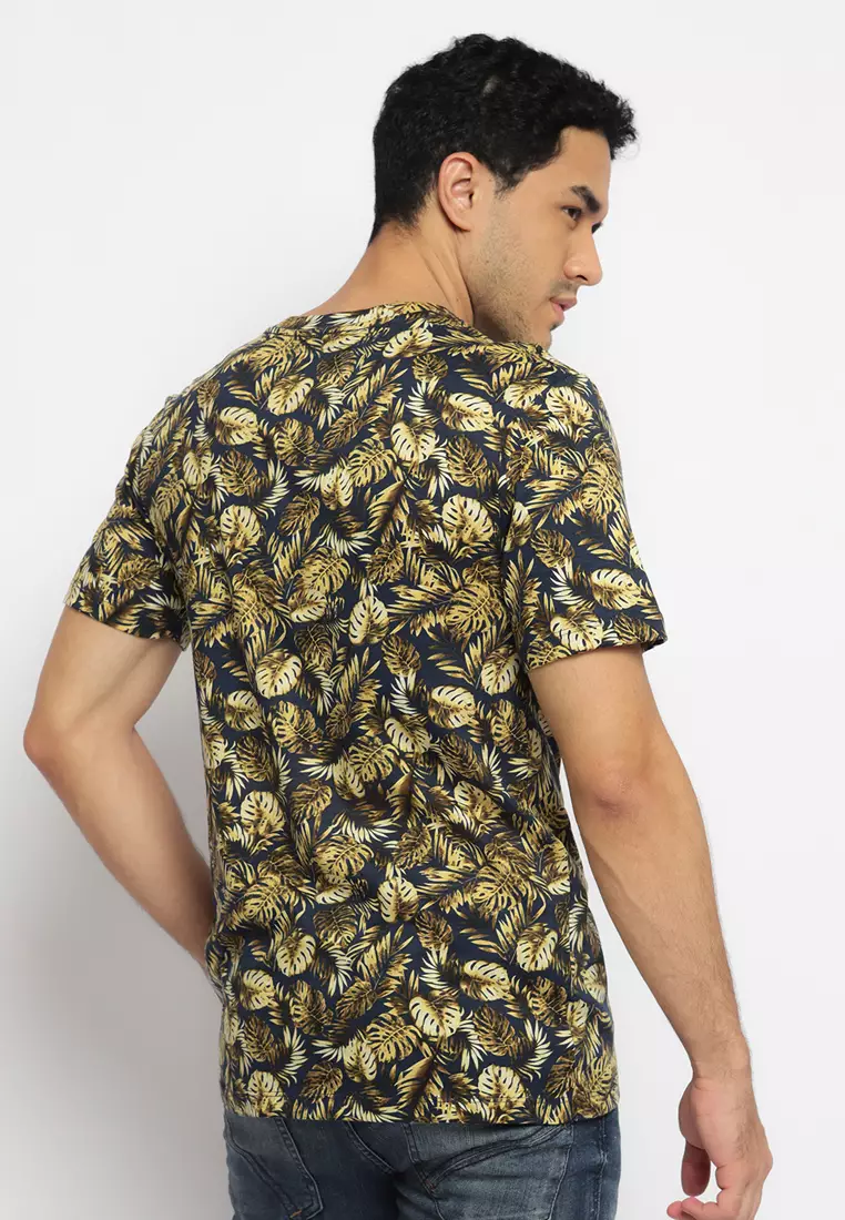 Navy Gold Leaf T-Shirt