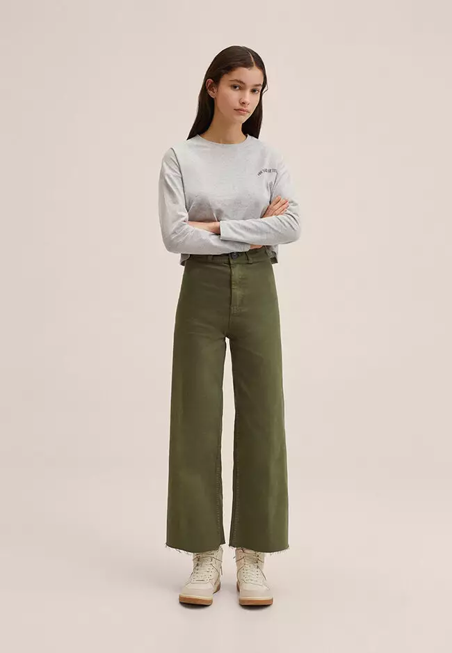 Teens Cropped Wide-Leg Jeans