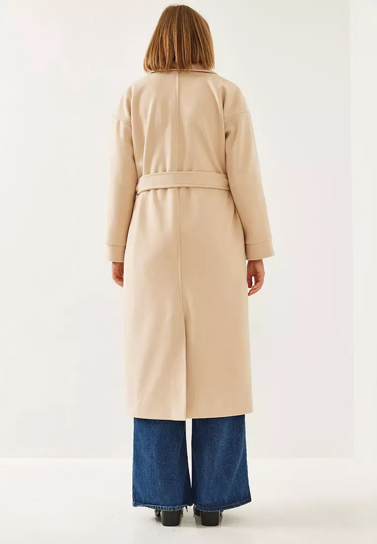 Women's Belted Long Stamp Coat 2498 60261002