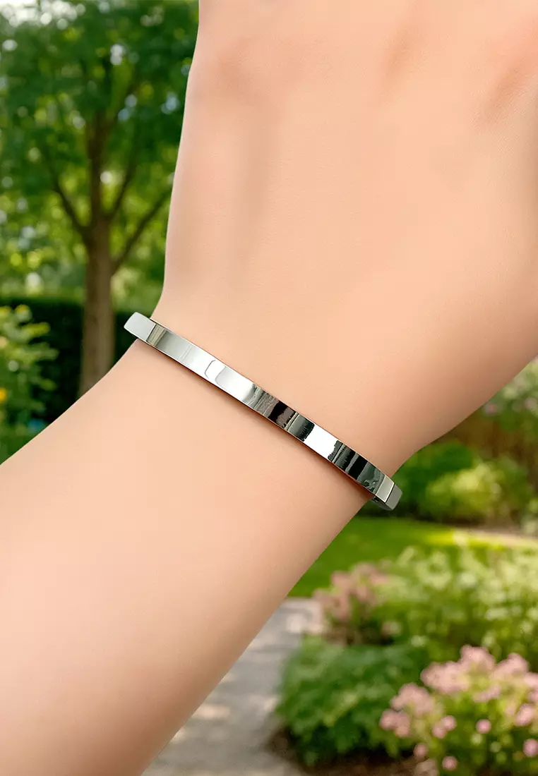 Avenue Classic Cuff Bangle White Gold