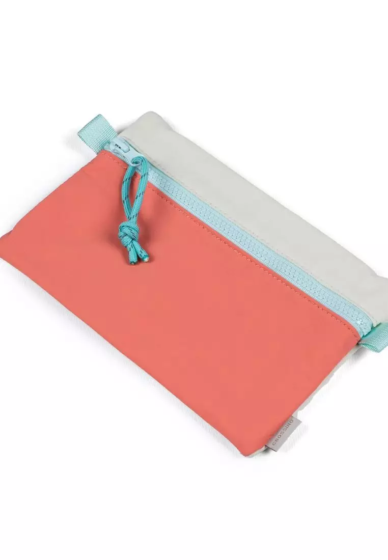 Crossing Tessa Colour Block Pouch Large - Coral/White Beige