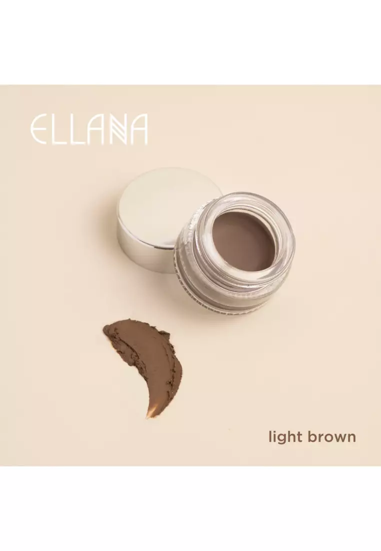 Discount on Ellana Mineral Cosmetics  shoes - SKU: Ellana Eye Brow/Line | 2-In-1 Eyebrow/Eyeliner Gel With Castor & Marula Oil | Light Brown,1pc