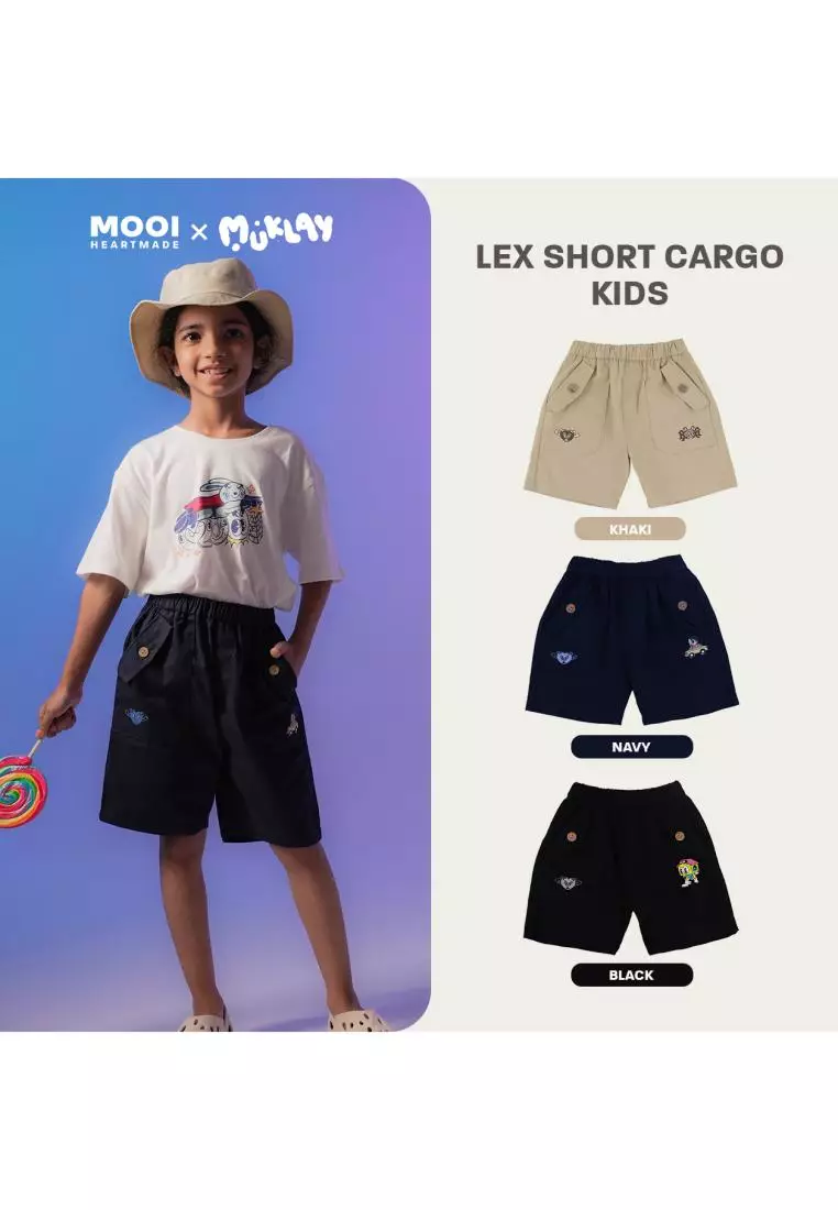 Mooi X Muklay Celana Pendek Cargo Anak Lex Short Cargo Pants Kids - Khaki