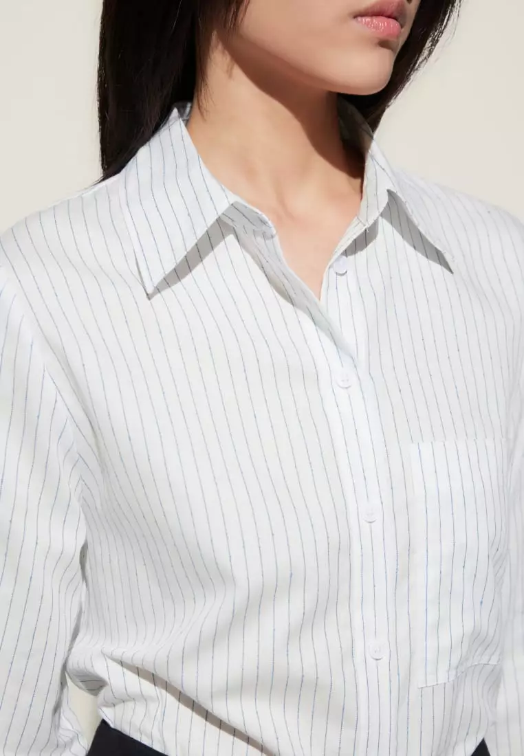 G2000 Cotton Blend Stripe Long Sleeve Casual Shirt