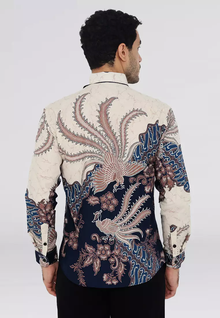 Kemeja Batik Pria Slimfit Kamaswara - Navy