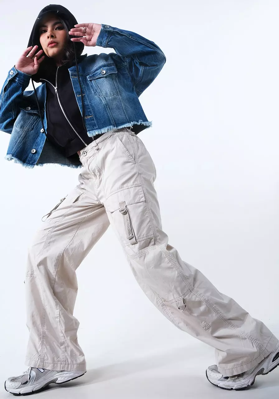 Celana Cargo Wanita  Lily Cream