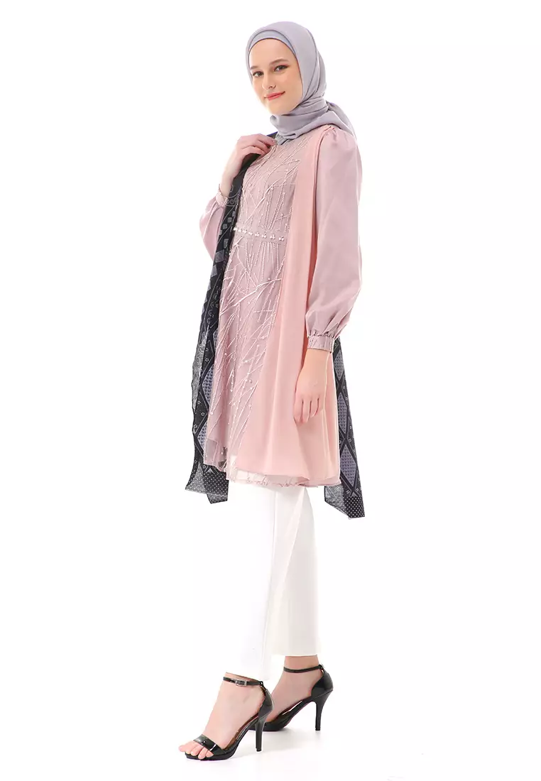 Zakila Tunik Batik Atasan Wanita Couple Series High Quality - Rose Gold