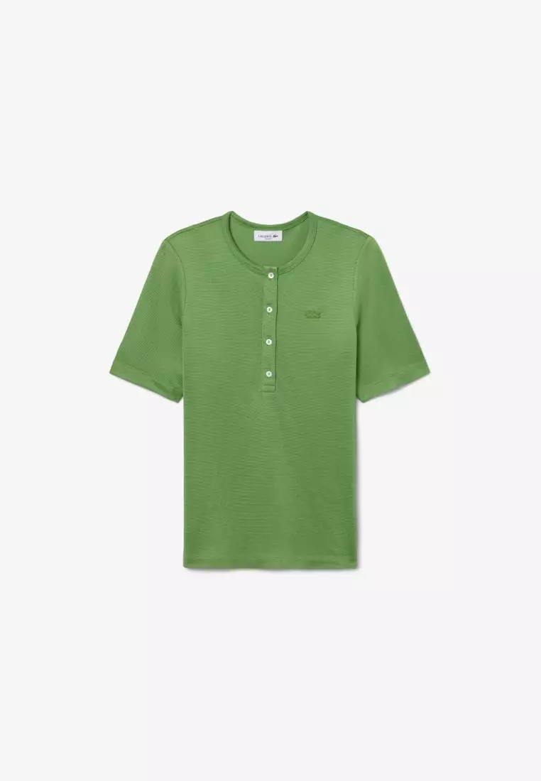 Slim Fit Glossy Piqué Piqué T-shirt
