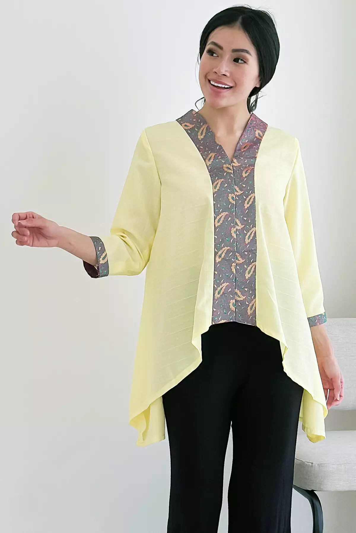 Batari Songket Kuning Kebaya Asimetris