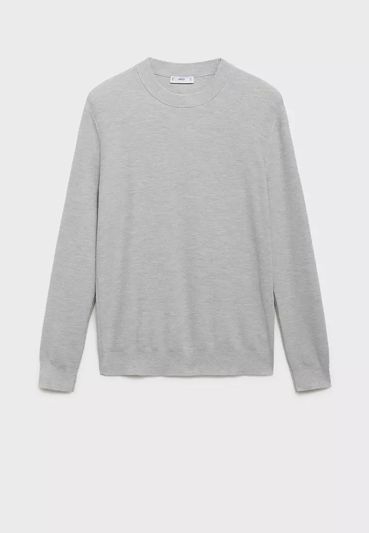 Microstructured Cotton Knitted Sweater