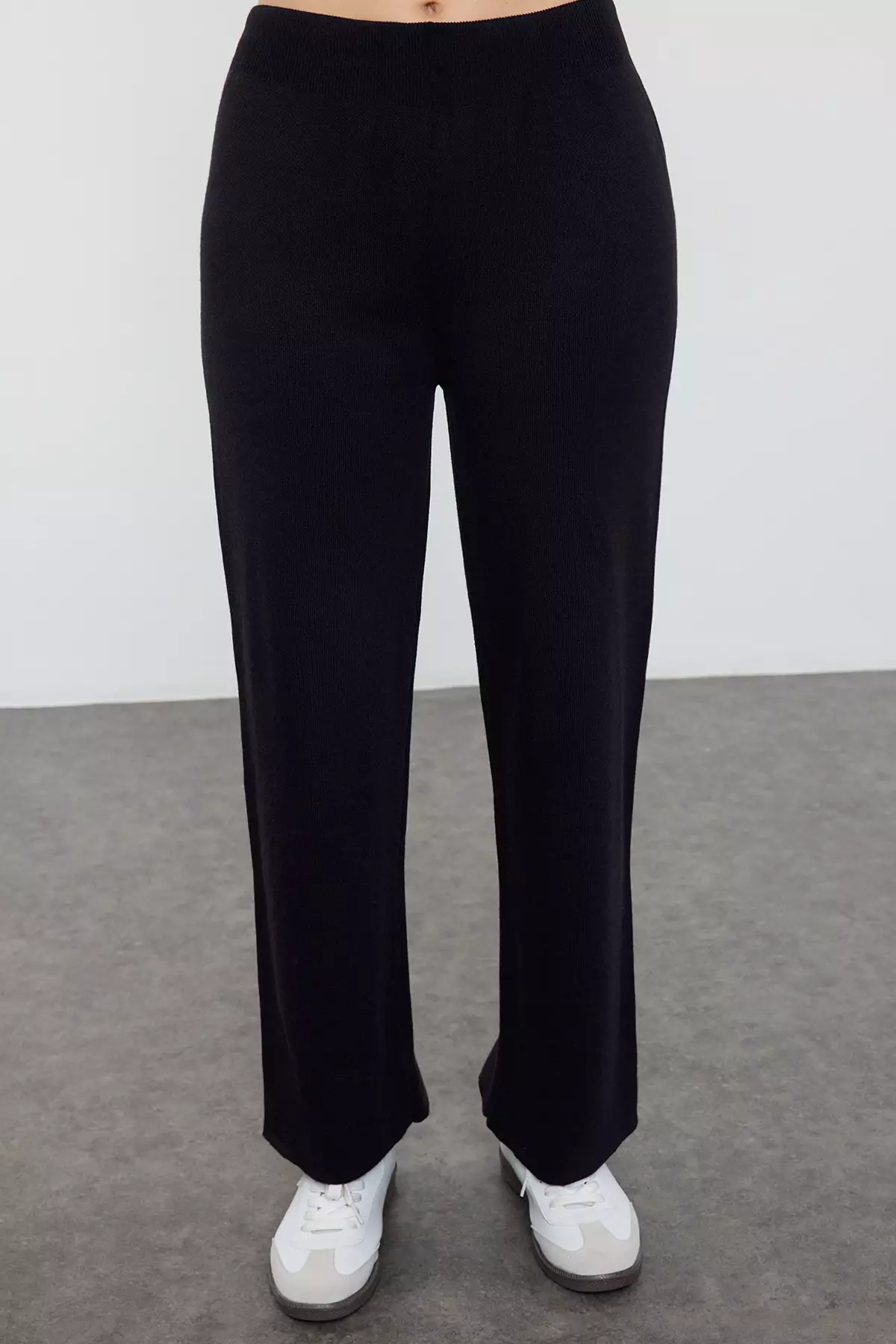 Navy Blue Wide Cut Zippered Knitwear Top-Bottom Set TWOAW24AU00025