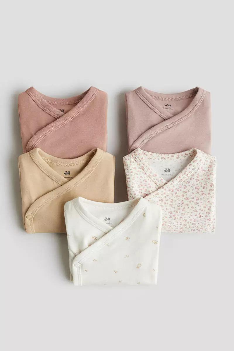 5-pack wrapover bodysuits