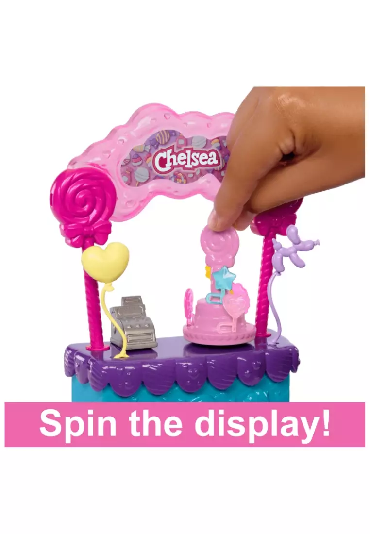 Barbie Chelsea Doll & Lollipop Stand, 10-Piece Toy Playset With Accessories