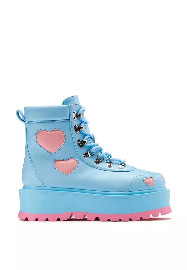 Discount on Koi Footwear  shoes - SKU: Chibi Cherub Kawaii Heart Boots - Blue