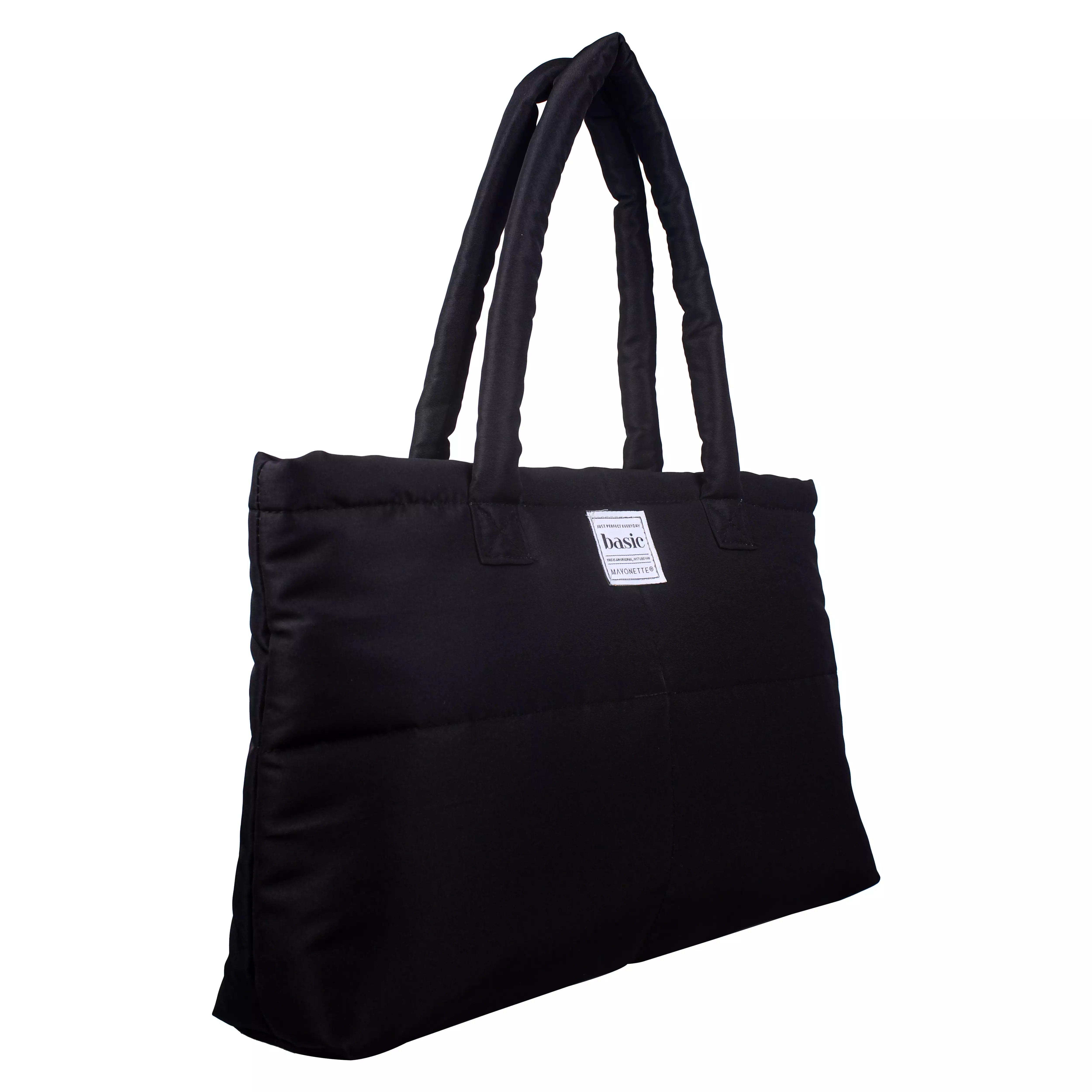 Mayonette Balina Tote Bag - Tas Bahu Wanita Kanvas Korean Style Terbaru 2022 - Black