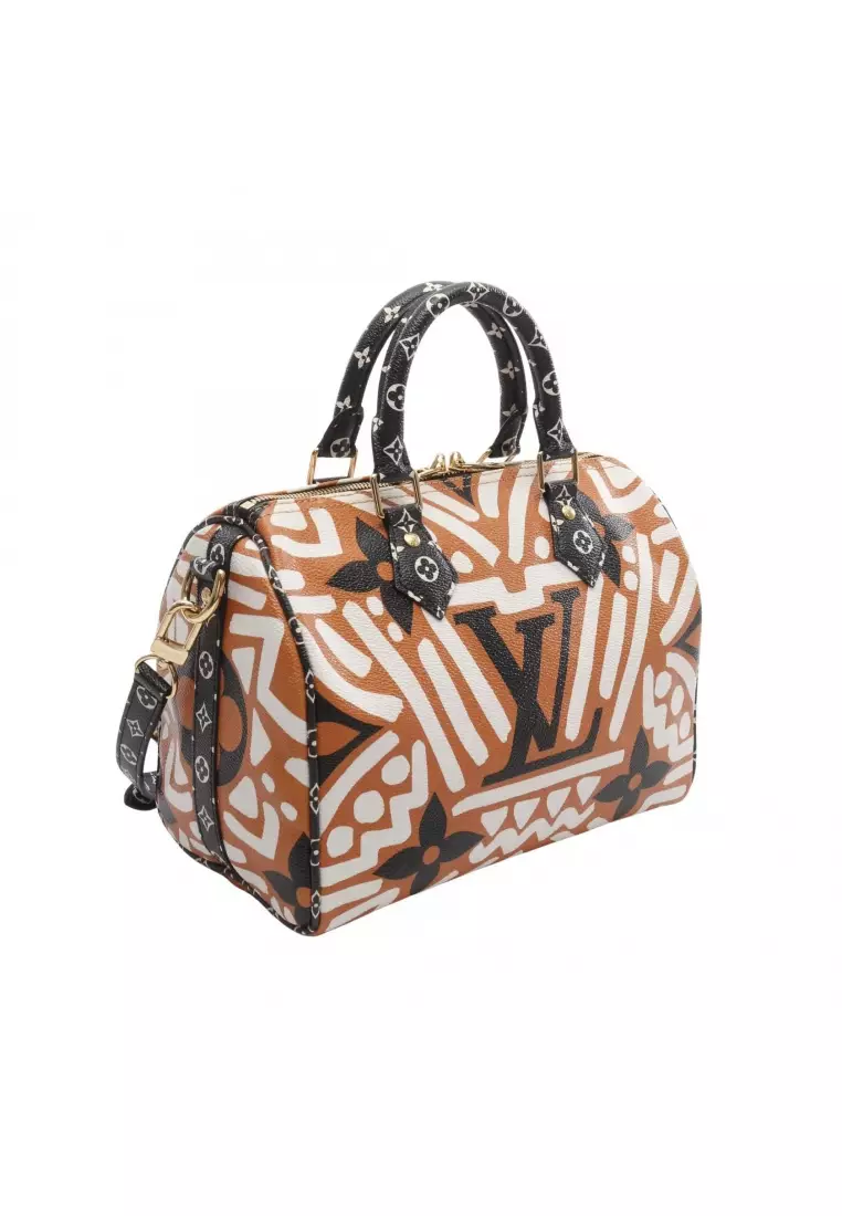 Pre-Loved Louis Vuitton Speedy Bandouliere 25 LV Craft monogram giant Handbag PVC orange multicolor 2WAY