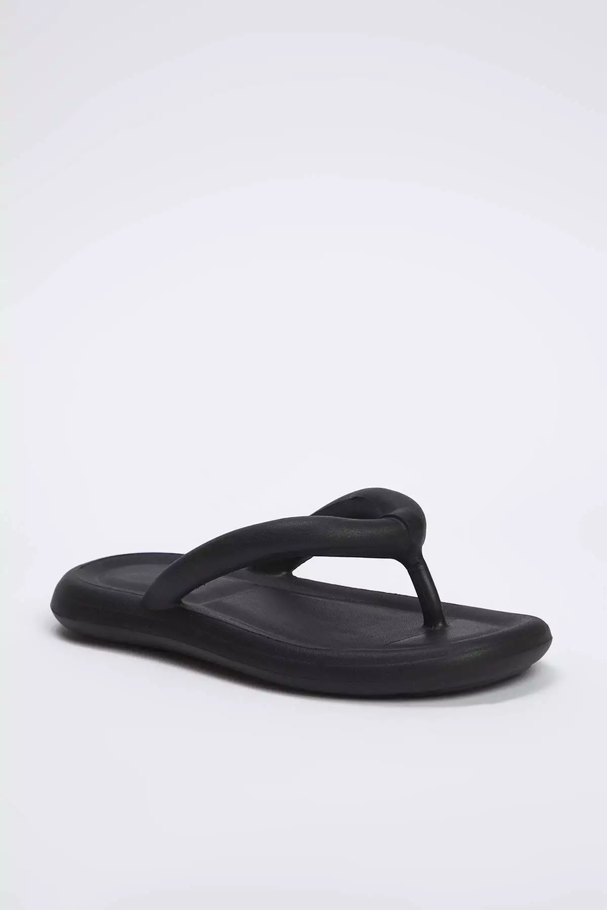 Black Padded Women's Flip Flops Takss25Te00050