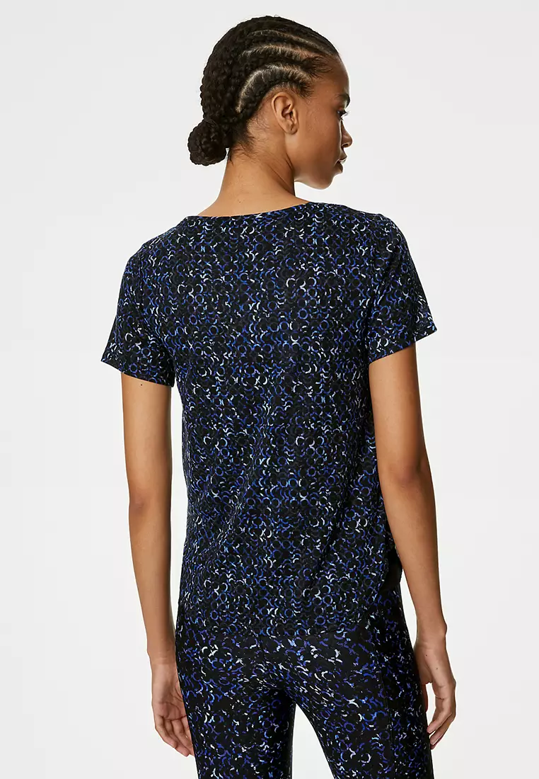 Printed Scoop Neck 2-In-1 T-Shirt