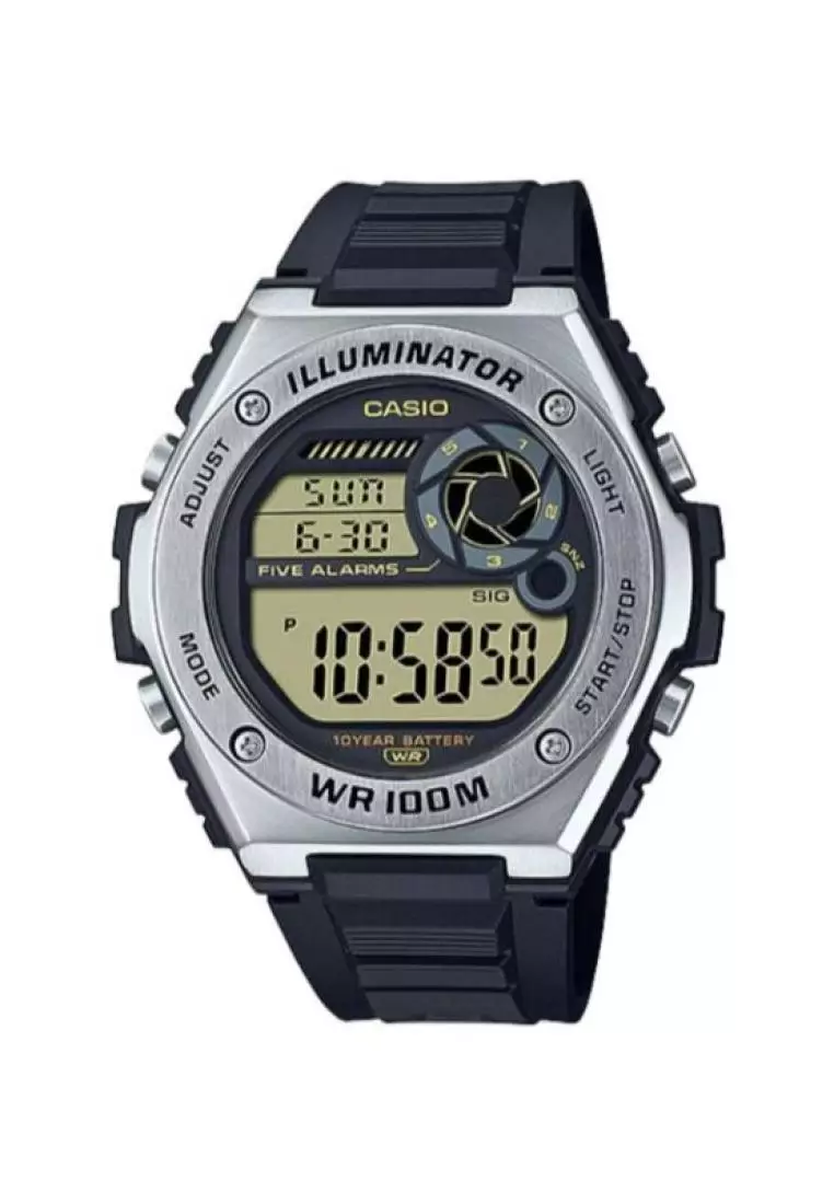 Casio men's digital watch clearance with 10 year battery