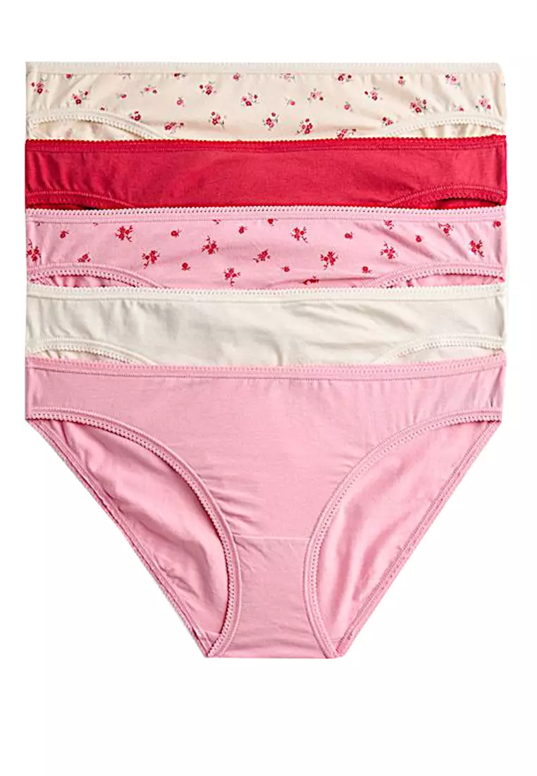 5pk Cotton Lycra Bikini Knickers