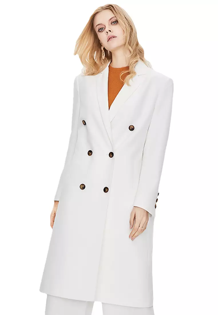 White double breasted discount peacoat