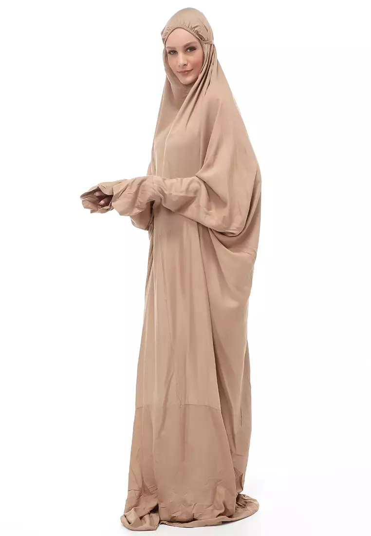 Karina Mukena Terusan Simple Muslimah Wanita Motif Polos Relaxed Fit - Milo