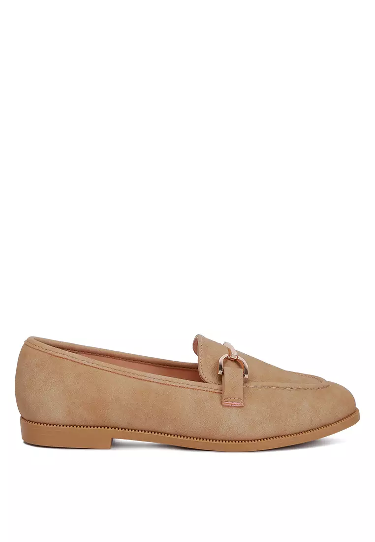 Discount on London Rag  shoes - SKU: Horsebit Detail Flat Loafers In Beige