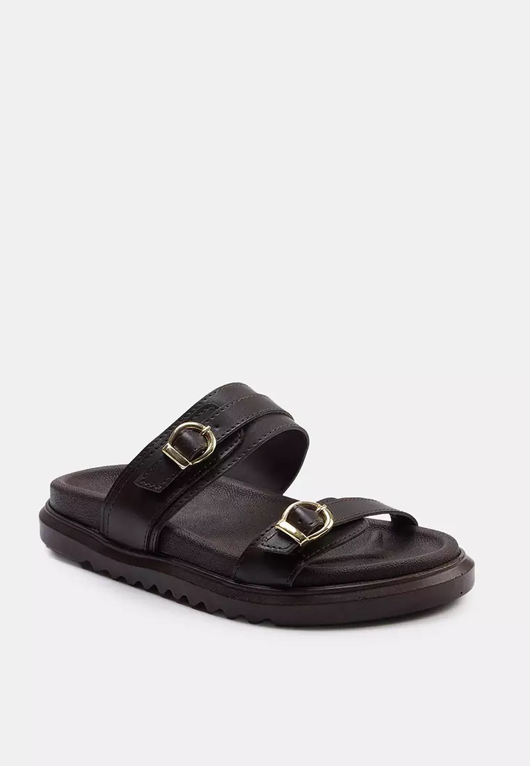 Double Buckle Thick Sole Sandals
