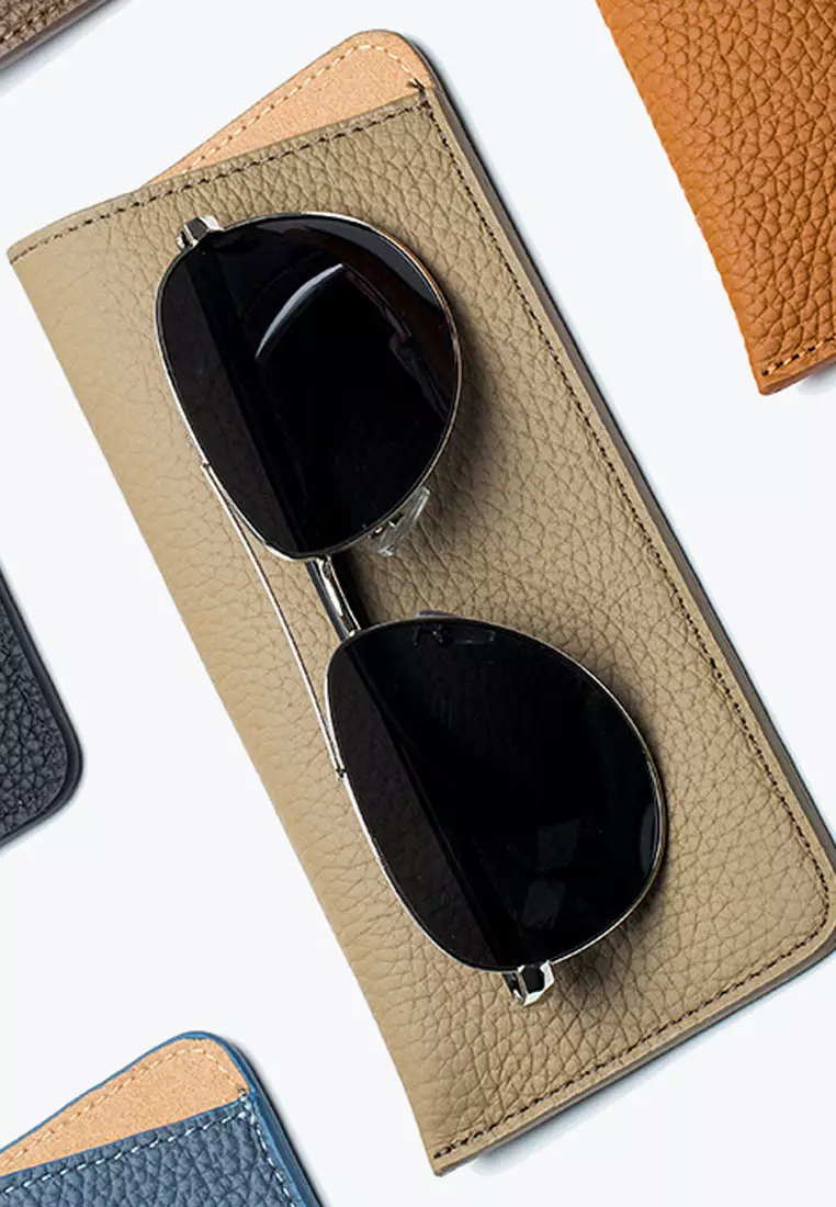 HAPPY FRIDAYS Full Grain Leather Minimalist Design Glasses Case JW AN ...