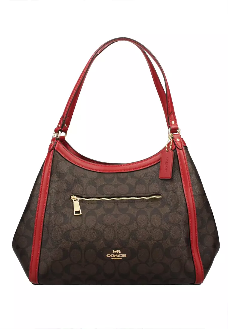 Buy Coach Coach Kristy Shoulder Bag In Signature Canvas Dark Brown