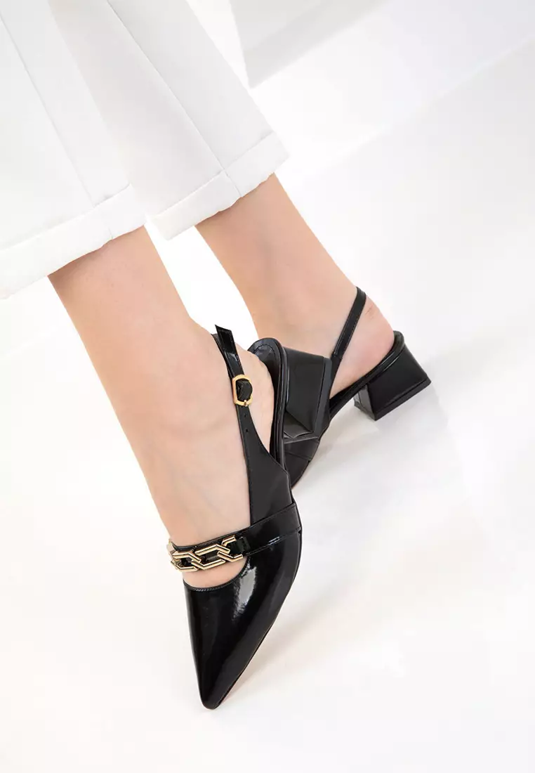 Patent Leather Classic Heeled Shoes