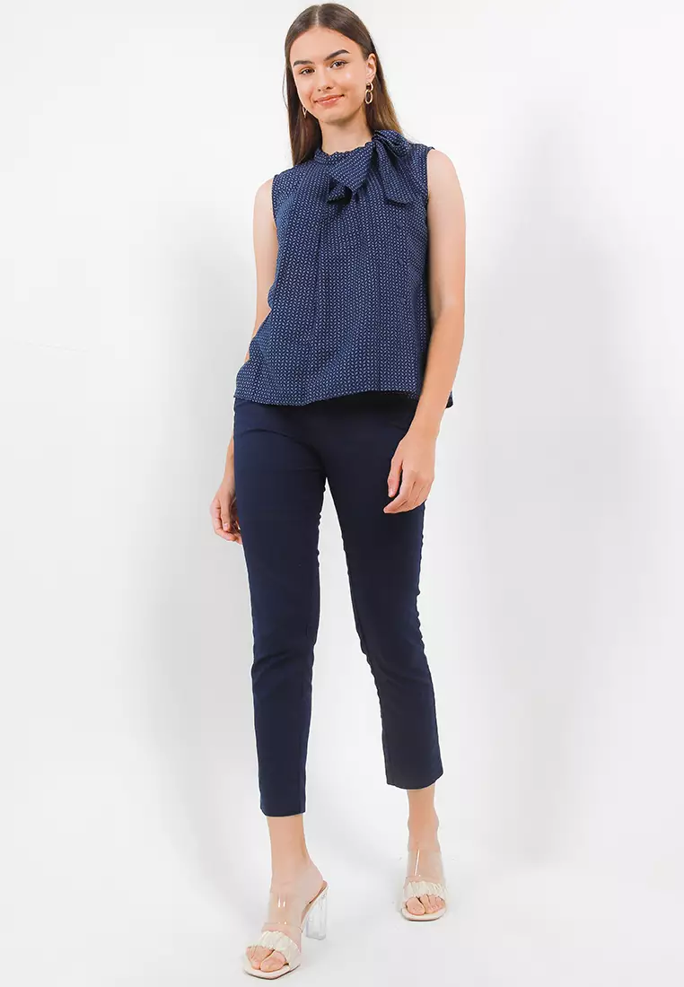 Sophistix Acacia Blouse In Navy Print